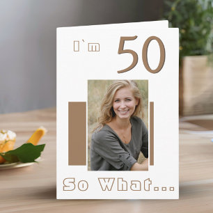 Cartão Foto de Aniversário de 50 anos Moderna Engraçada I