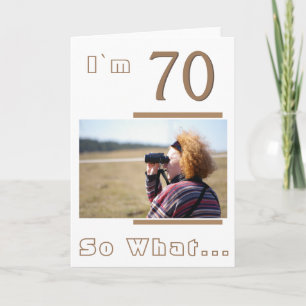Cartão Foto de Aniversário de 70 anos Moderna Engraçada I