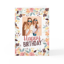 Foto de aniversário feliz do Fall Boho floral