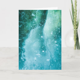Cartão Foto De Arte De Gelo Turquesa Verde