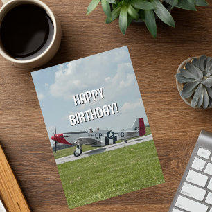 Cartão Foto de avião vintage de aniversário Piloto Legal