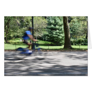 Cartão Foto de Bicicleta de Ciclista Central Park Nova Io