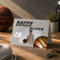 Foto de Bola de Basquetebol Menino Feliz Aniversár