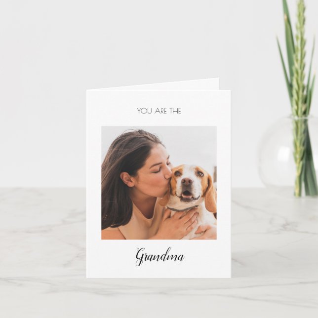 Cartão Foto de Cachorro Personalizada Avó Dia das Mães (Frente)