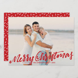 Cartão Foto de Cheio de Natal Simplesmente Feliz | Vermel