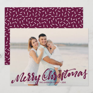 Cartão Foto de Cheio de Natal Simplesmente Feliz Vinho t