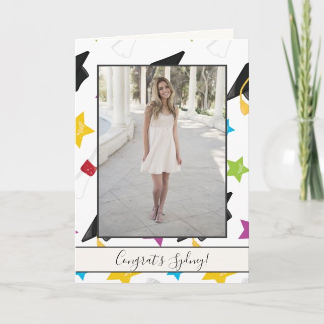 Cartão Foto de Comemoração de Graduação (Frente)