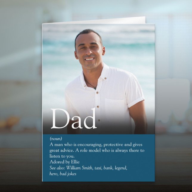Cartão Foto de Definição Pai do Melhor Pai Do Pai Nunca (Best Ever Dad Daddy Father Definition Photo Card)
