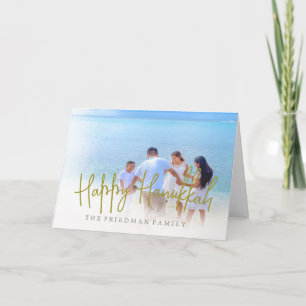 Cartão Foto de família de Hanukkah Saudação de Amor e Luz