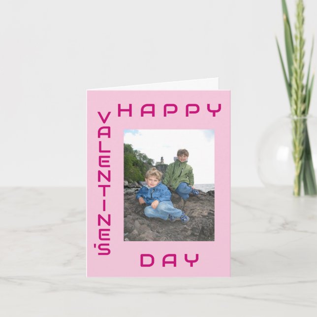 Cartão Foto de Feriado Editável Rosa-feliz dia de os namo (Frente)