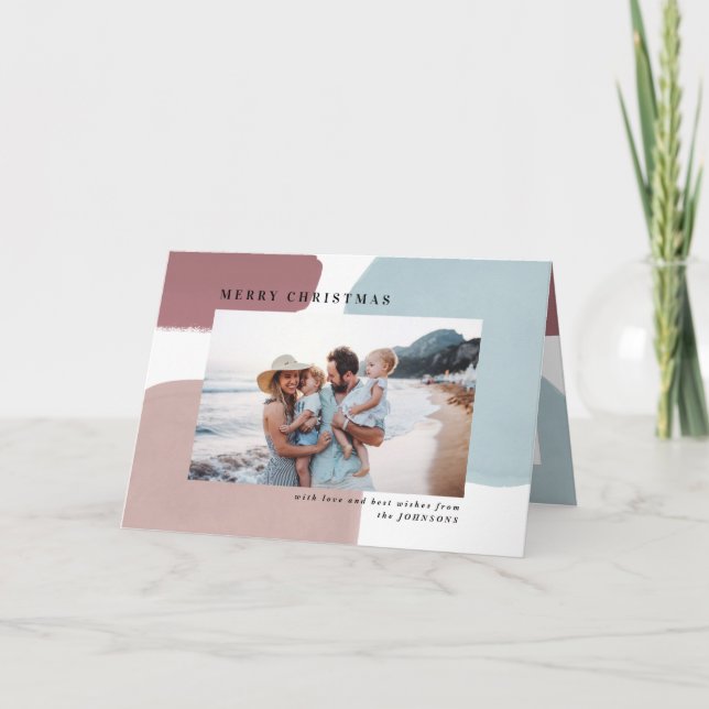 Cartão Foto de férias colorida e abstrata (Frente)