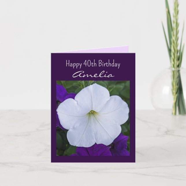 Cartão Foto de Flor Branca Beleza para Versículo Bíblico  (Frente)