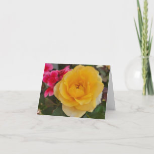 Cartão Foto de flor de rosa amarela