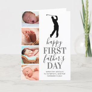 Cartão Foto de Golfer no Dia do Novo Pai