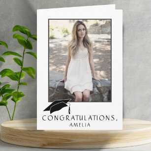 Cartão Foto de Graduação de Parabéns Simples Modernos