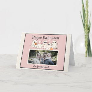 Cartão Foto de Hippie Halloween Cute hippie Fantasmas dob