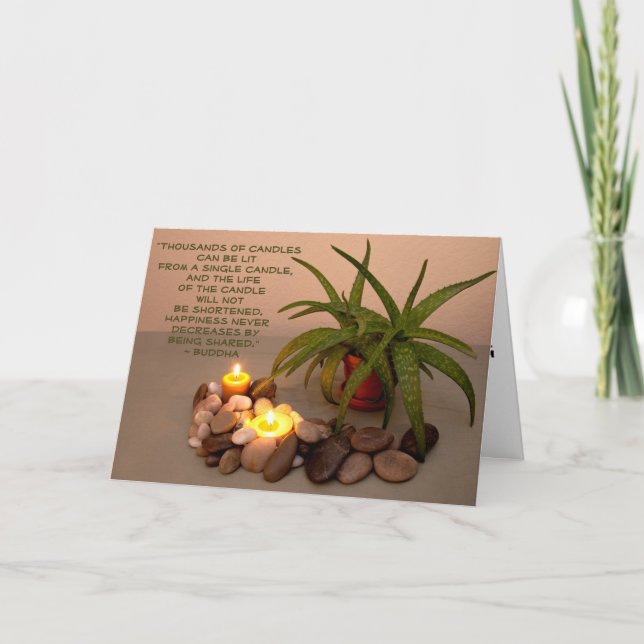 Cartão Foto de Motivação Personalizada Buda Cotação Ainda (Frente)