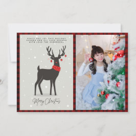 Cartão FOTO de Natal Arte Popular Moderna Rena