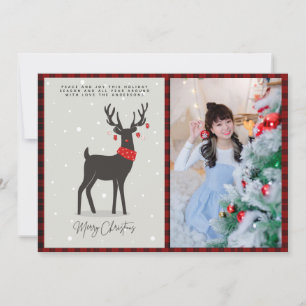 Cartão FOTO de Natal Arte Popular Moderna Rena