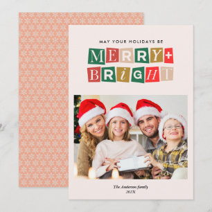 Cartão Foto de natal brilhante da Tendência Moderna