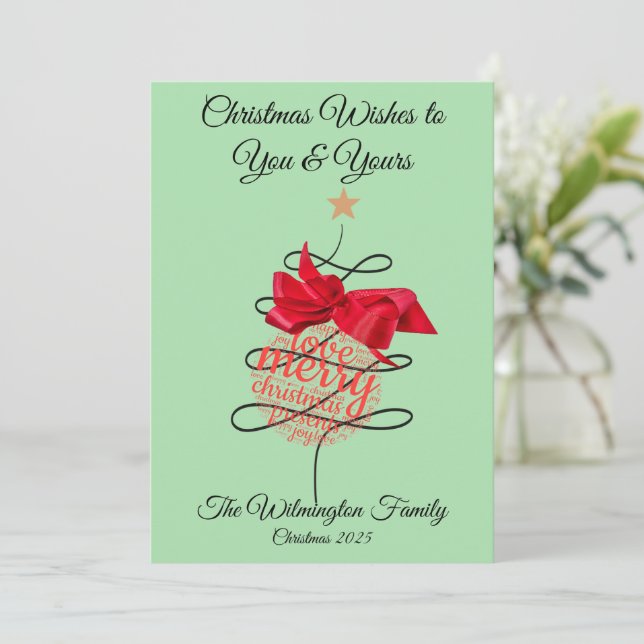 Cartão Foto de Natal da família Bauble Flat (Em pé/Frente)