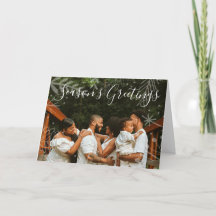Foto de Natal dobrada da família de saudações da t