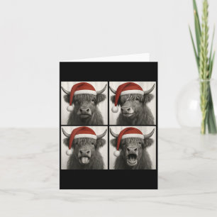 Cartão Foto de Natal Engraçada de Vaca das Terras Altas d