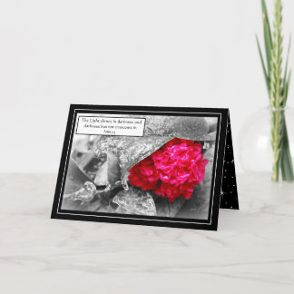 Cartão Foto de Natal Floral Inspirador Preto Elegante