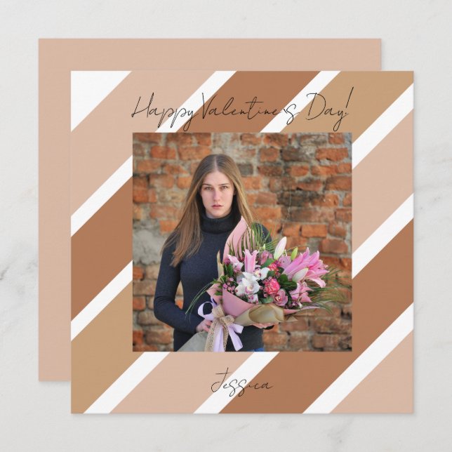 Cartão Foto de script moderno para o Dia dos Namorados (Frente/Verso)