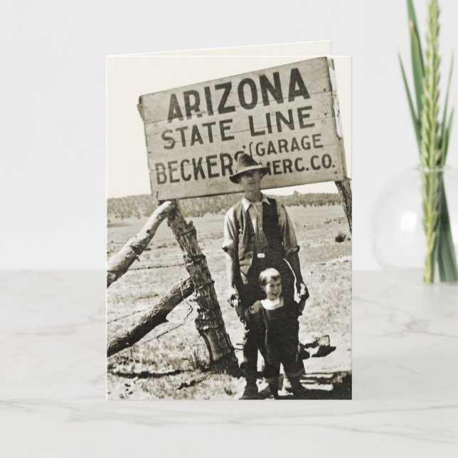 Cartão Foto de Springerville Arizona State Line (Frente)