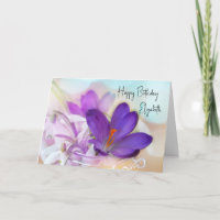 Foto de um Aniversário de Crocus Roxo de Primavera
