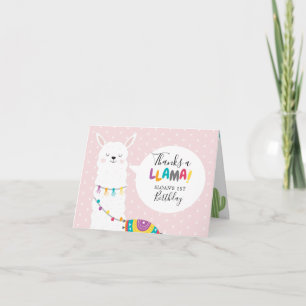 Cartão Foto do Llama Cactus Blush - Rosa Muito Obrigado