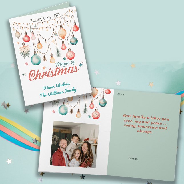 Cartão Foto do nome personalizado de Natal das Férias de  (Criador carregado)