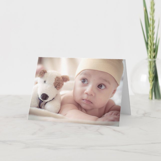 Cartão Foto Do Primeiro Dia de as mães Do Bebê (Frente)