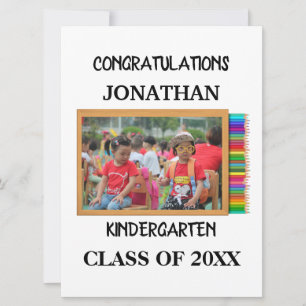 Cartão Foto do quadro do formando do infantário personali