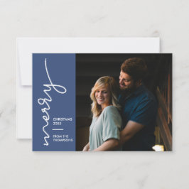 Cartão Foto do roteiro de Natal Feliz para a Feliz de Wed