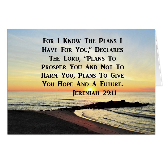 CARTÃO FOTO DO SUNRISE JEREMIAH 29:11 (Frente Horizontal)
