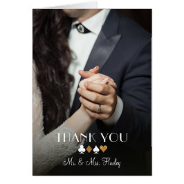 Cartão Foto Dourada de Literatura de Vegas Obrigado Nota