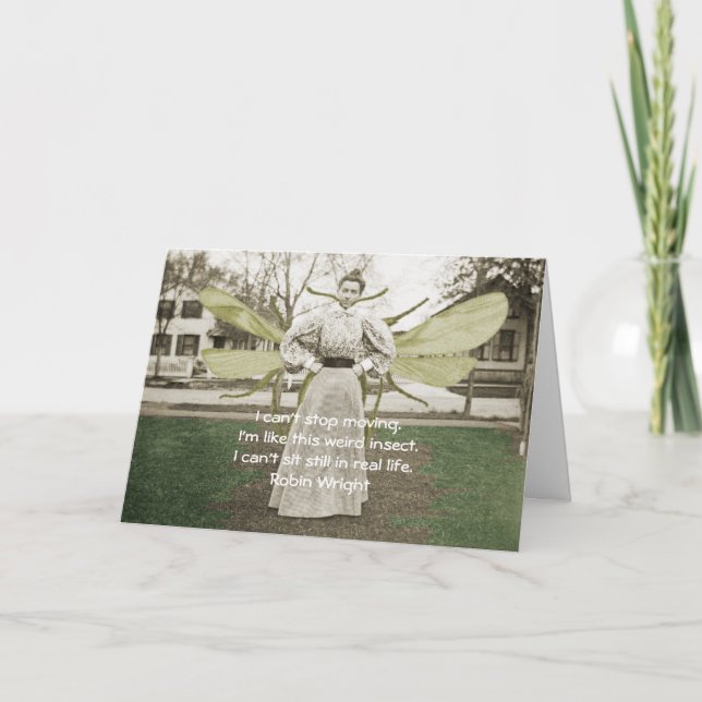 Cartão Foto e citação da Mulher Inseta da Fidgety 1890 (Frente)