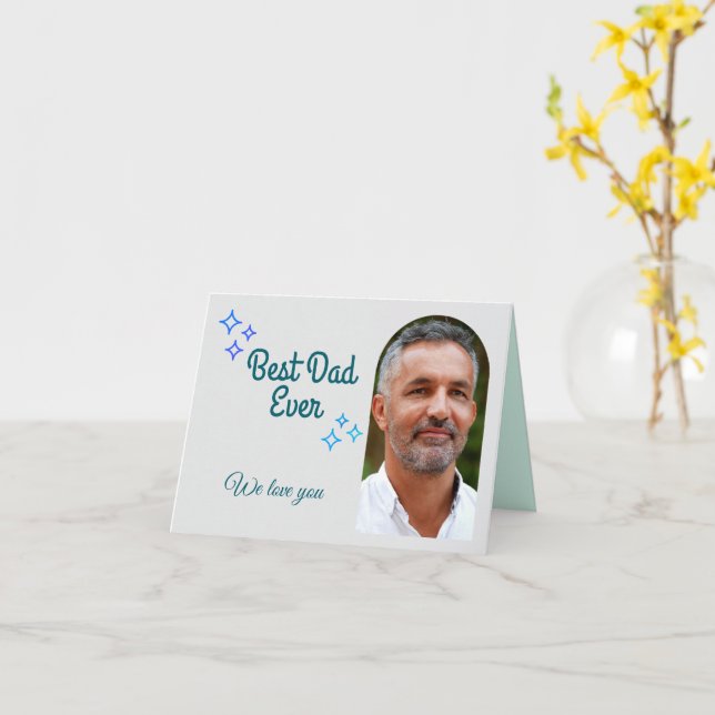 Cartão Foto e mensagem personalizadas do dia de os pais (Flor Amarela)