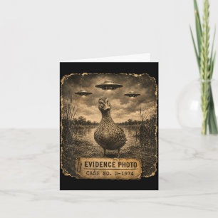 Cartão Foto engraçada de pato ufo evidência alienígena hu