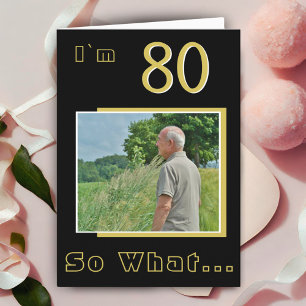 Cartão Foto engraçada e inspiradora de 80º aniversário: 8