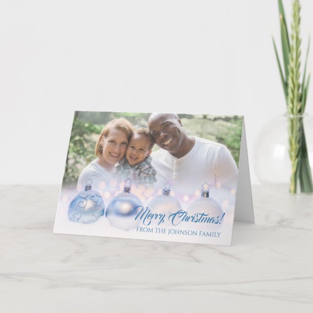 Cartão Foto Feliz Da Família De Natal Com Balas (Frente)