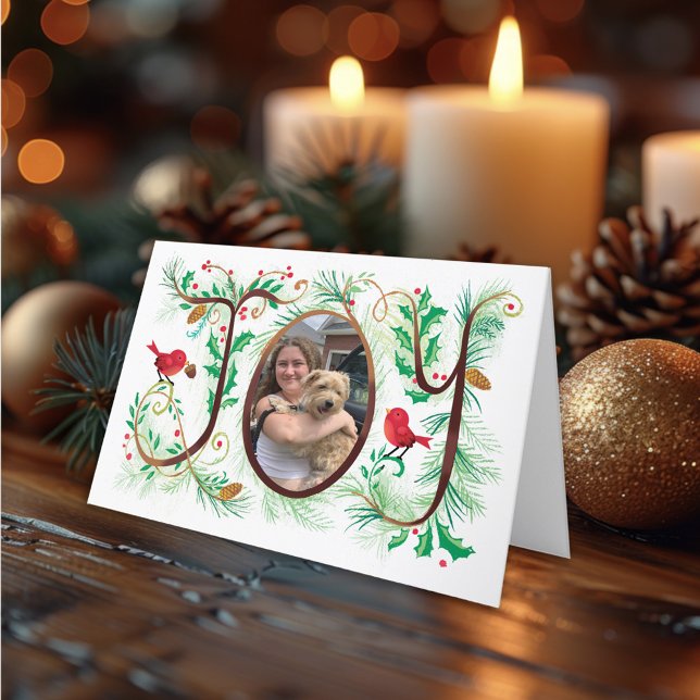 Cartão Foto: Joy Hand Lettered Christmas Card (Criador carregado)