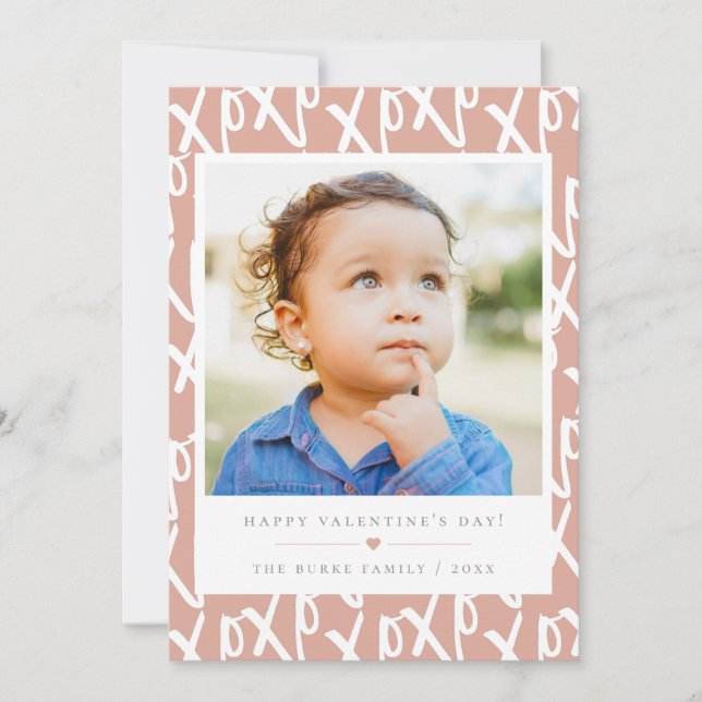 Cartão Foto moderna de XOXO para o Dia dos Namorados (Frente)