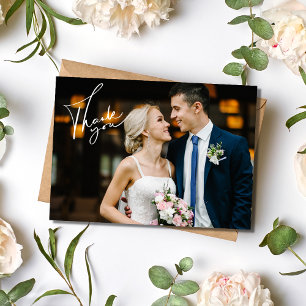 Cartão Foto Moderna Obrigado Casamento
