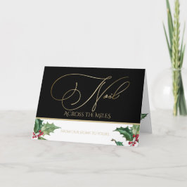 Cartão FOTO Noel Watercolor Holly Red Berries