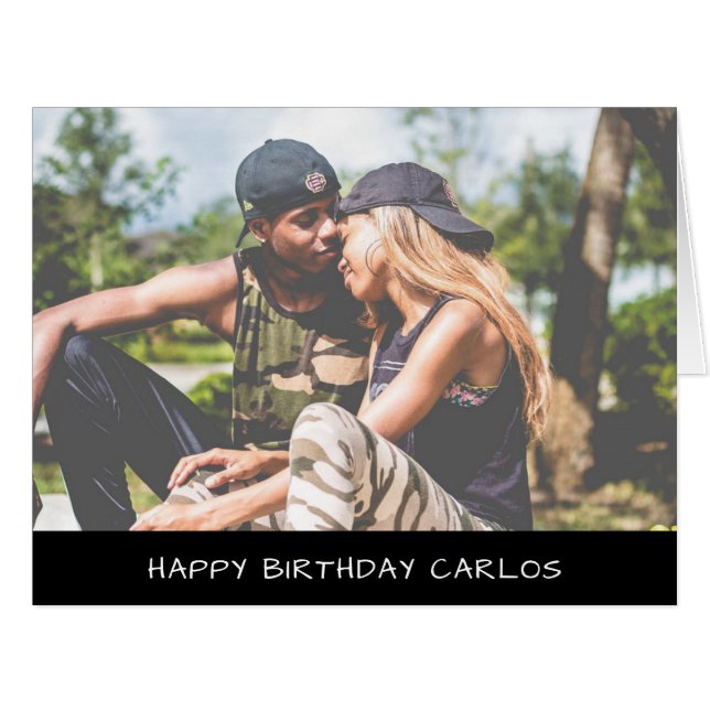 Cartão Foto personalizada Aniversário (Frente horizontal)