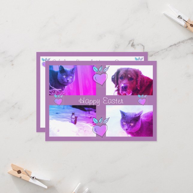 Cartão Foto personalizada de Páscoa (Frente/Verso In Situ)