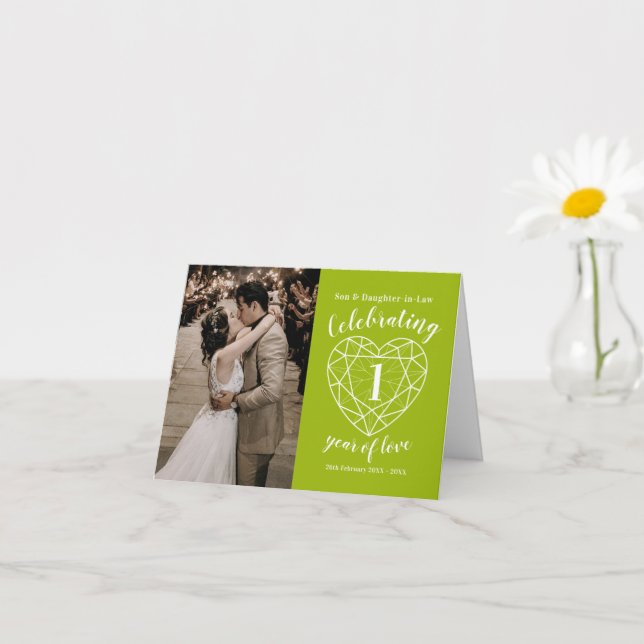 Cartão Foto personalizada de Peridot para o aniversário d (Planta pequena)